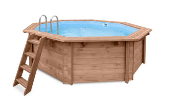 TROPICAL SUNSHINE Het compacte achthoekige houten zwembad!