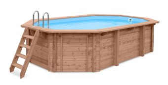 BLUE LAGOON Het ovale houten zwembad